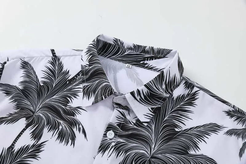 Men’s Ice Silk Printed Shirt Shorts Set