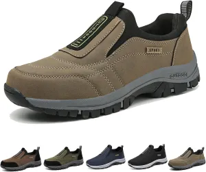 Men's Waterproof Hiking Shoes Hiking Boots Orthopedic Walking Shoes for Men Outdoor Casual Lightweight Non-Slip Hiking Shoes (Khaki,11.5 Wide)