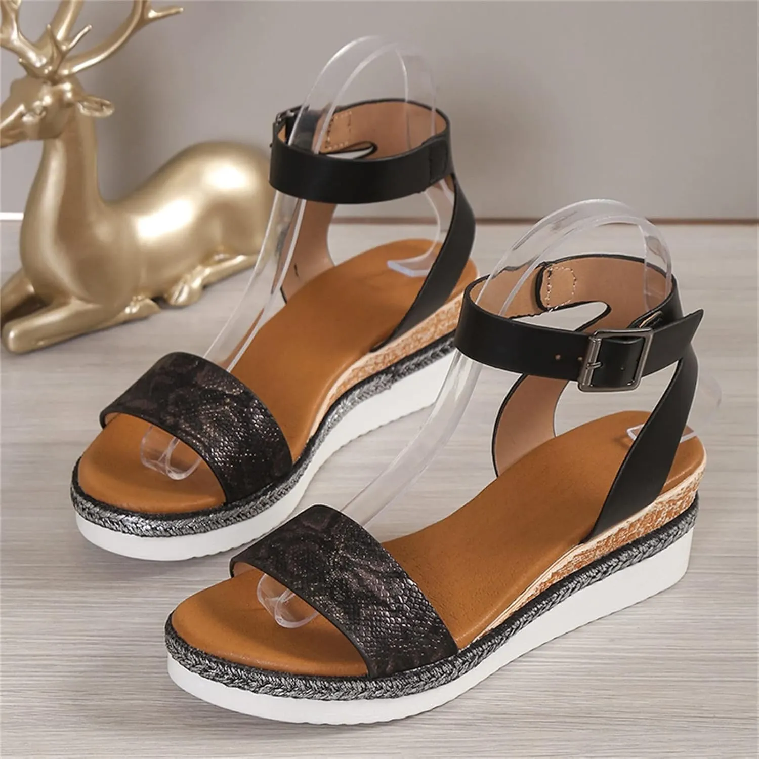Orthopedic Sandals for Women,2025 Open Toe Casual Fashion Fish Mouth Leather Wide Width Sandal Summer Backless Mules Slide Beach Vacation Walking Shoes for Daily Wear