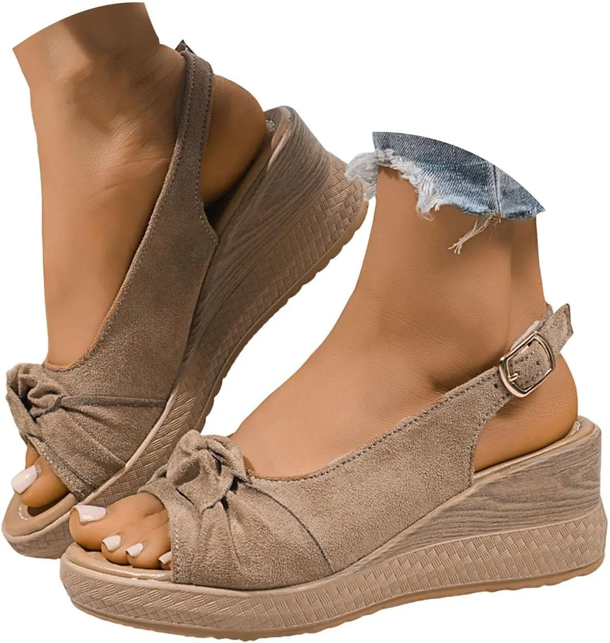 Orthopedic Sandals for Women,Casual Comfort Breathable Open Toe Mesh Thick Sole Backless Life Women Sandals Ankle Strap Platform Dressy Slip on Shoes for Vacation Party Wedding