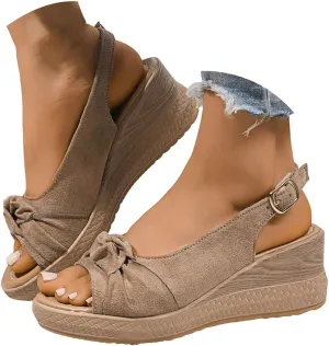 Orthopedic Sandals for Women,Casual Comfort Breathable Open Toe Mesh Thick Sole Backless Life Women Sandals Ankle Strap Platform Dressy Slip on Shoes for Vacation Party Wedding