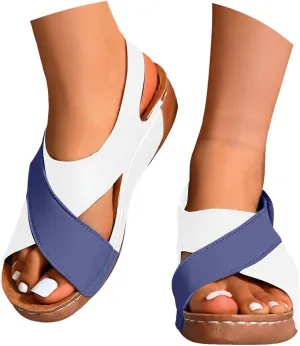 Orthopedic Sandals for Women,Womens Crisscross Strap Open Toe Summer Thick Sole Fashionable Casual Shoes Comfortable Orthopedic Sandals with Arch Support for Women