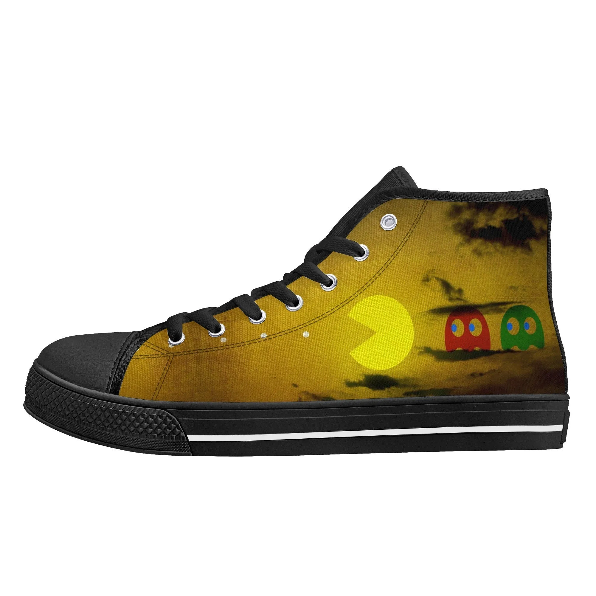 Pac-scape day/night - Pacman Shoes | Retro Gamer High top sneakers (Women's sizes)