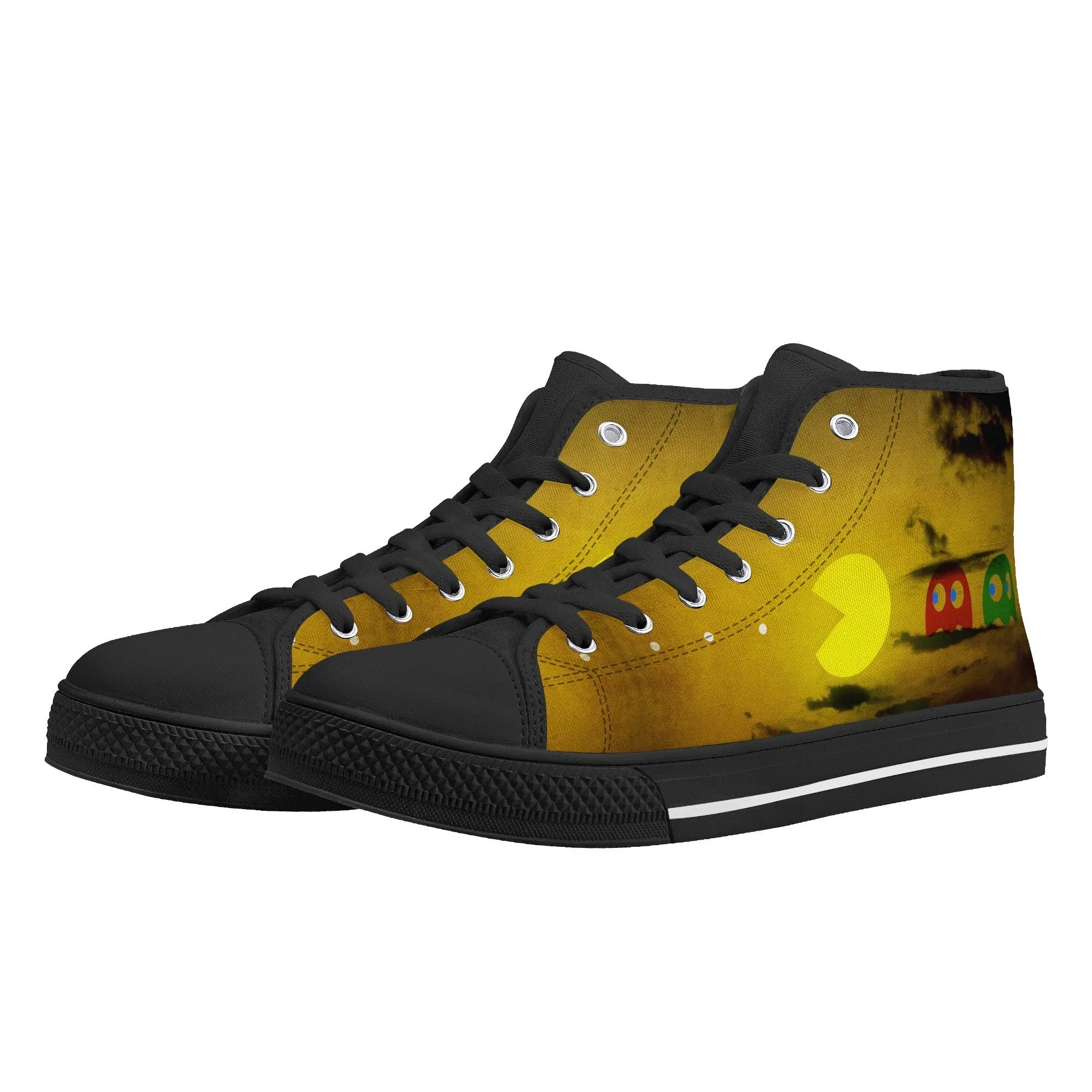 Pac-scape day/night - Pacman Shoes | Retro Gamer High top sneakers (Women's sizes)