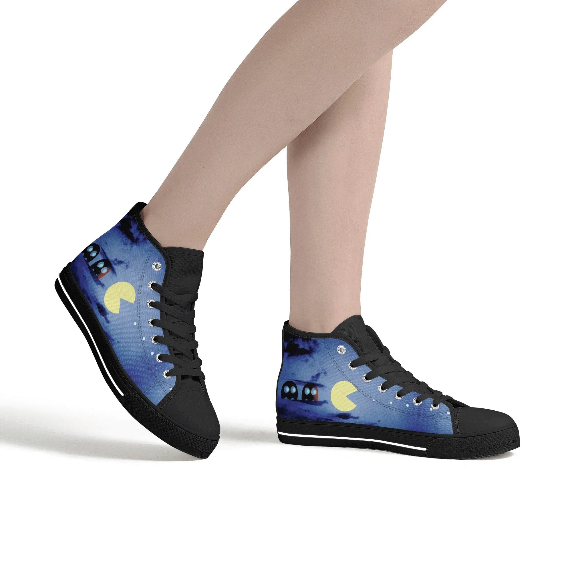 Pac-scape day/night - Pacman Shoes | Retro Gamer High top sneakers (Women's sizes)