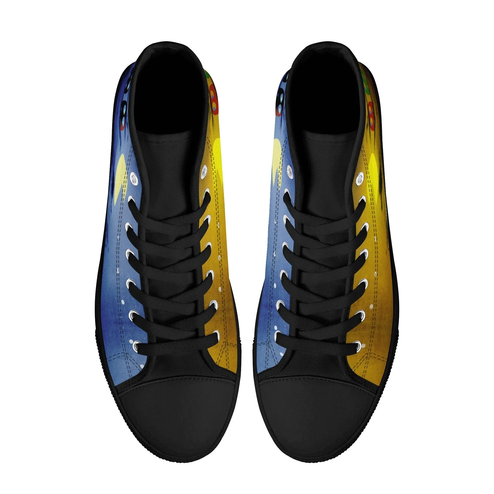 Pac-scape day/night - Pacman Shoes | Retro Gamer High top sneakers (Women's sizes)