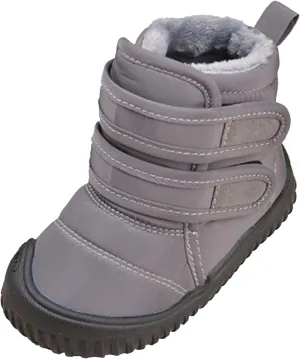 Padded Fuzzy Snow Booties For Boys Kids Open Toe Loafers Winter Ski Shoes Toddler Chunky Sole Non Slip Warm Shoes