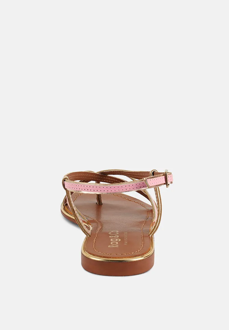 PHEOBE Strappy Pink Flat Sandals