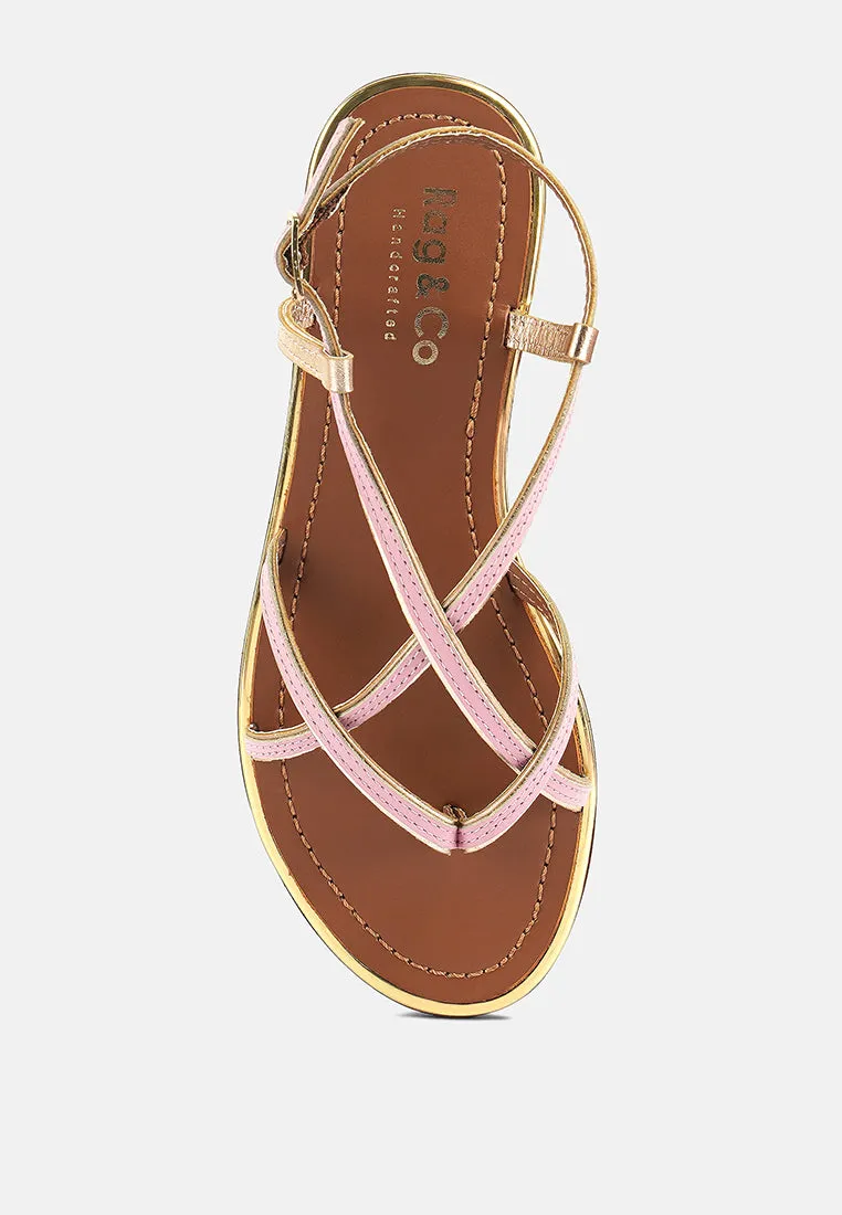 PHEOBE Strappy Pink Flat Sandals