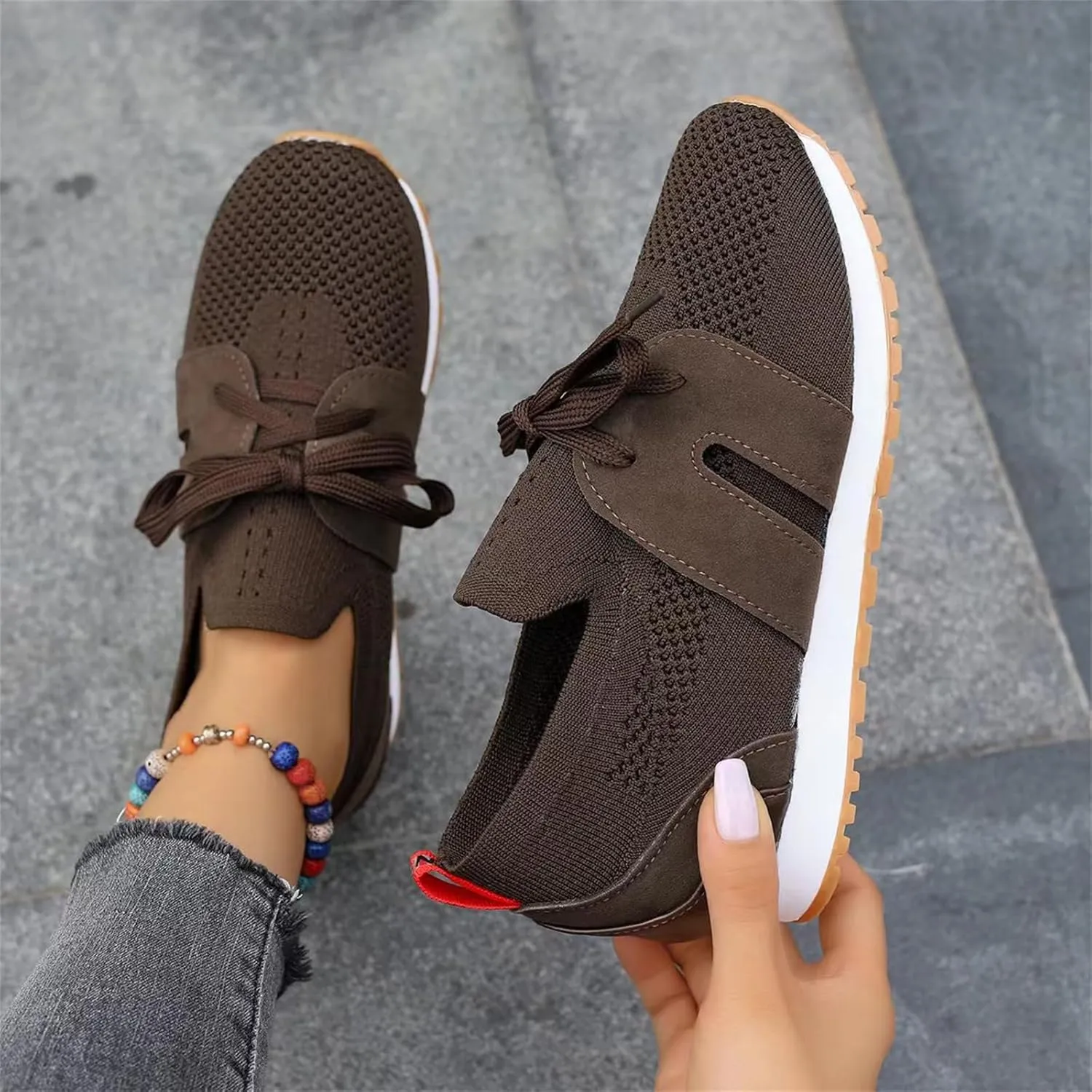 Slip On Sneakers Women Arch Support Athletic Walking Running Shoes Casual Mesh-Comfortable Tennis Workout Sneakers