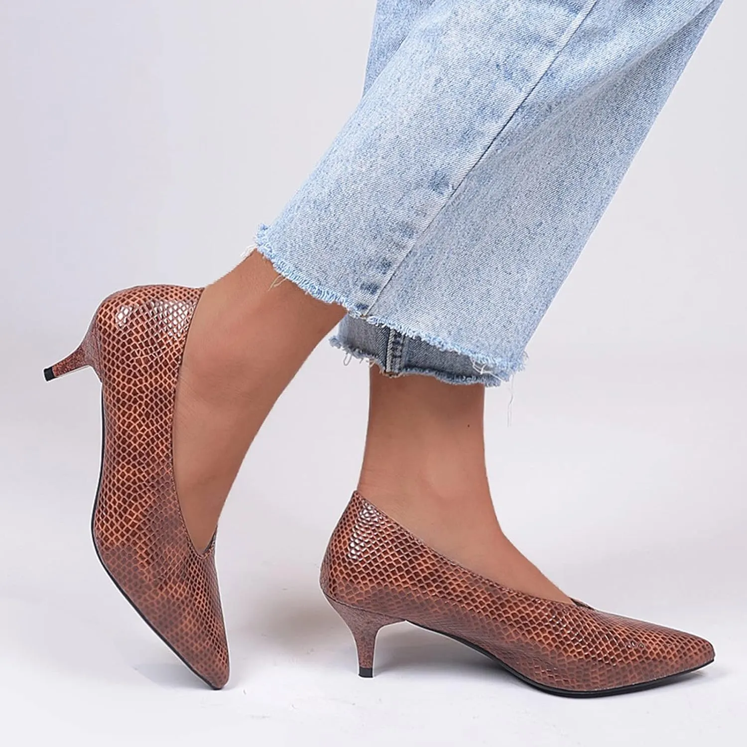 Solid Work High Heels Pointed Women Shoes Toe Color Leisure Shoes Slipon Shoes Women's Pumps Ladies Shoe Heels