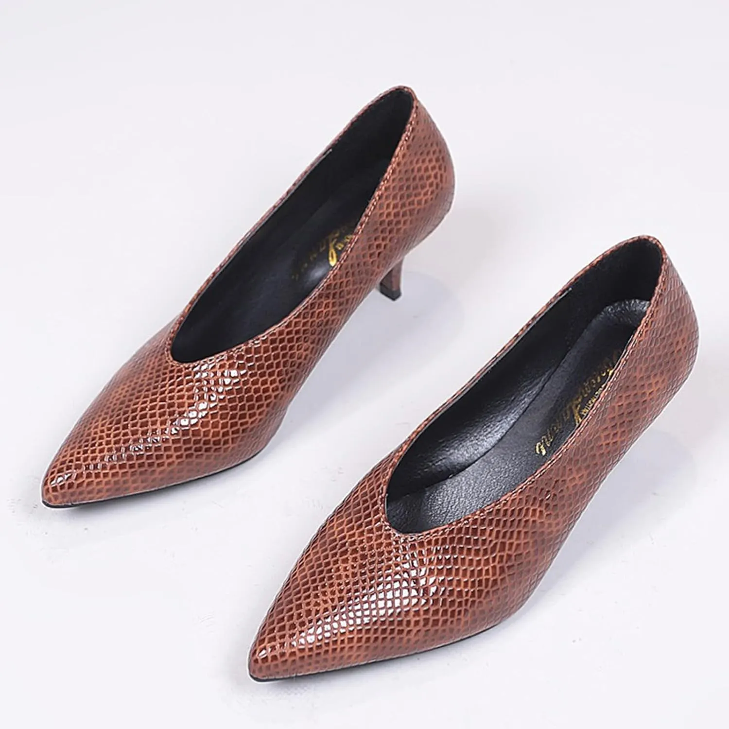 Solid Work High Heels Pointed Women Shoes Toe Color Leisure Shoes Slipon Shoes Women's Pumps Ladies Shoe Heels