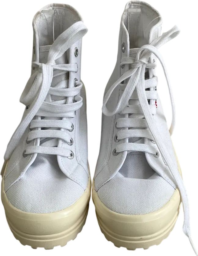 Superga White Canvas High Top UK 6 EU 39 