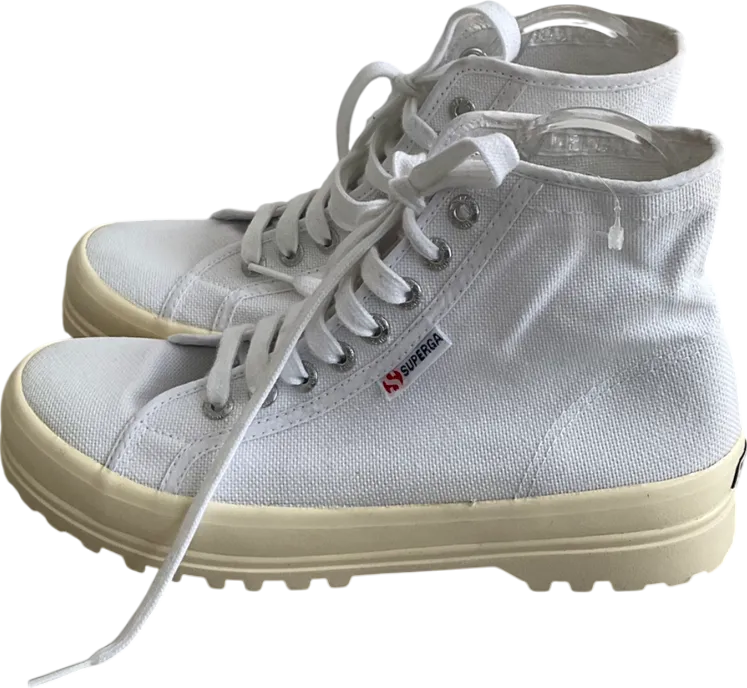 Superga White Canvas High Top UK 6 EU 39 