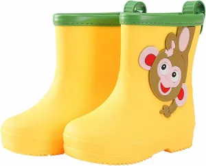 Toddler Rain Boots Boys Girls Giraffe Cartoon Rain Boots Kids Short Rainboots Easy-on Lightweight and Toddler Shoes