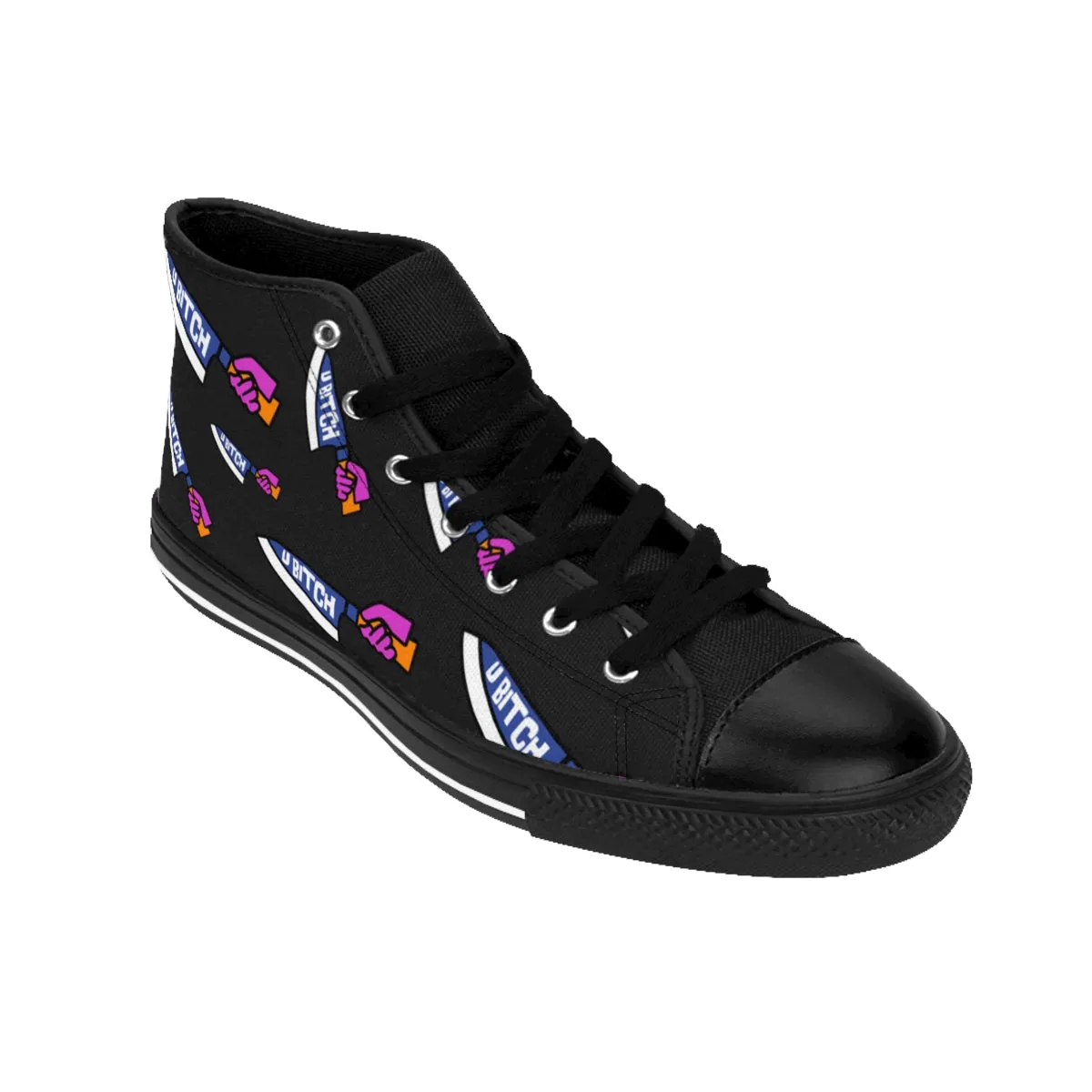 U Bitch | Badass Fashion High Top Canvas Sneakers