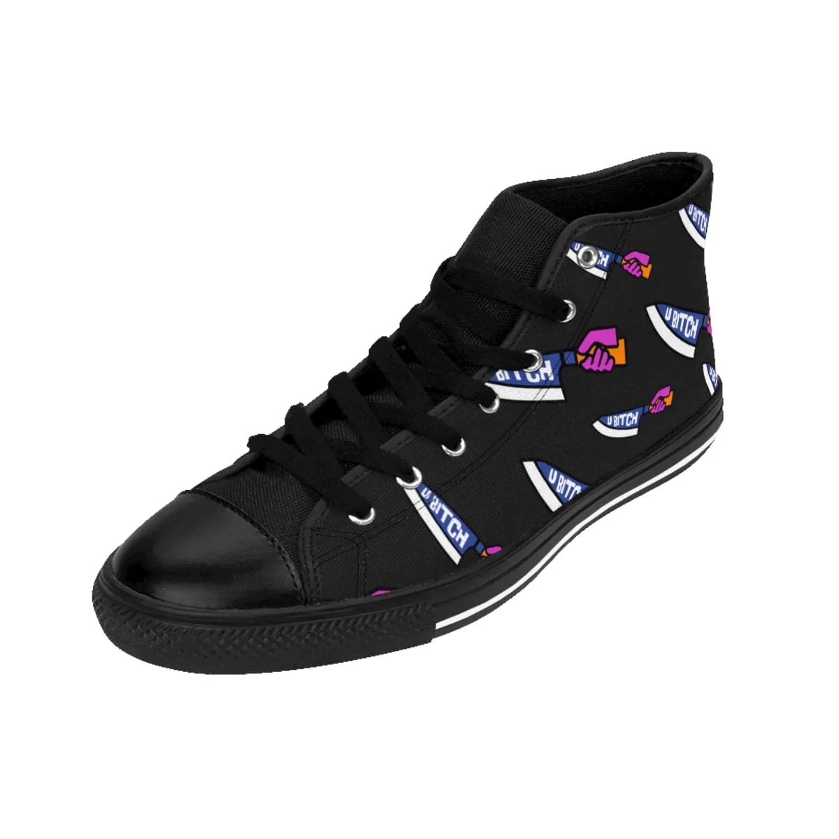 U Bitch | Badass Fashion High Top Canvas Sneakers