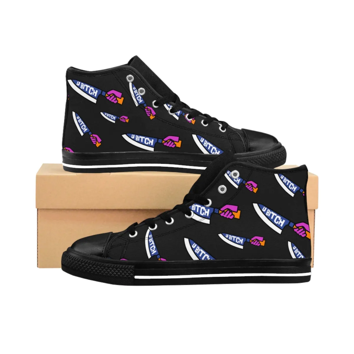 U Bitch | Badass Fashion High Top Canvas Sneakers