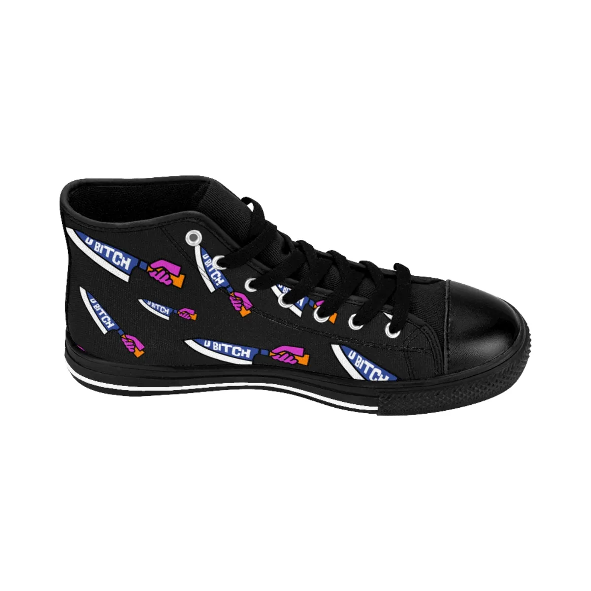 U Bitch | Badass Fashion High Top Canvas Sneakers