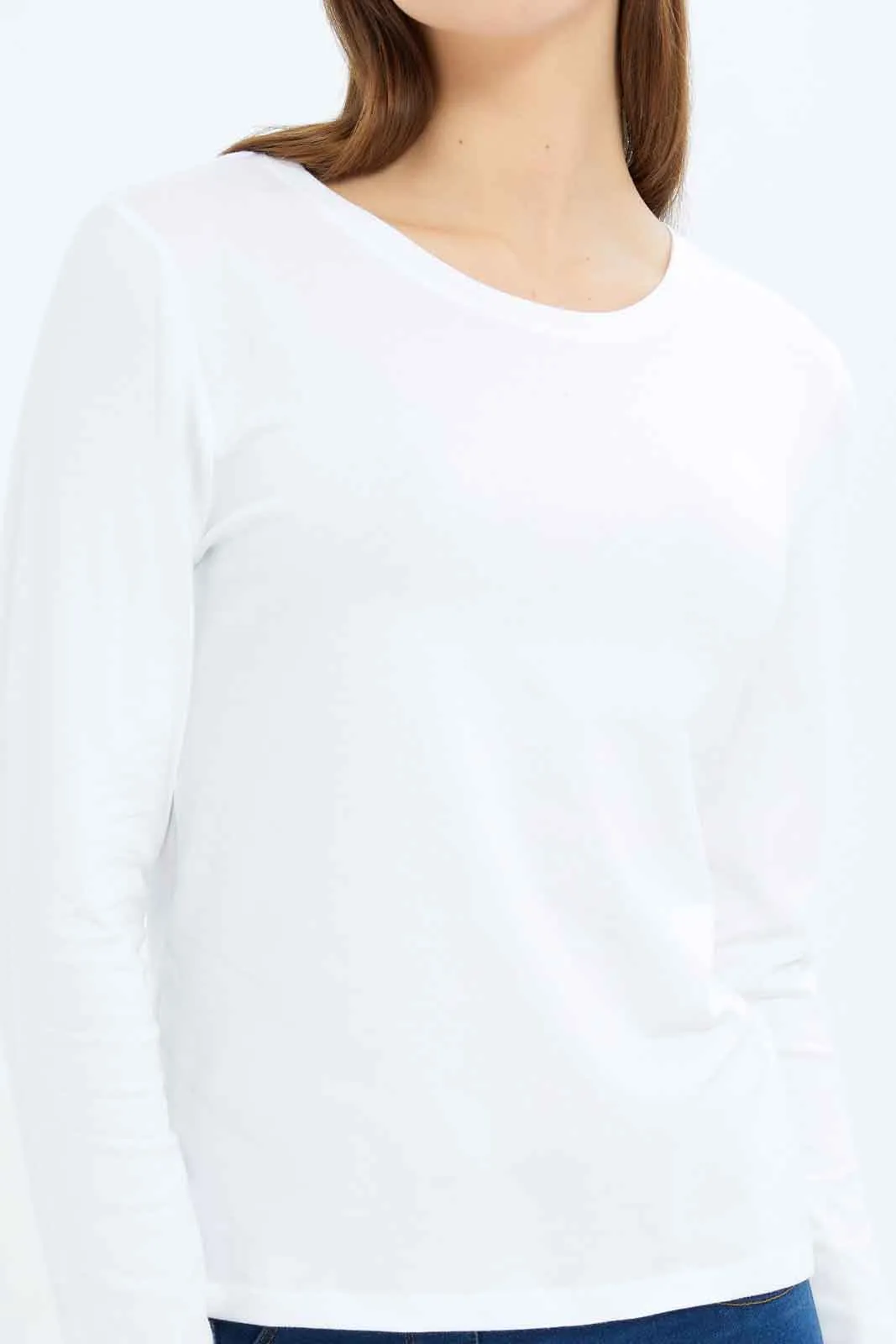 White Long Sleeve Crew Neck T-Shirt