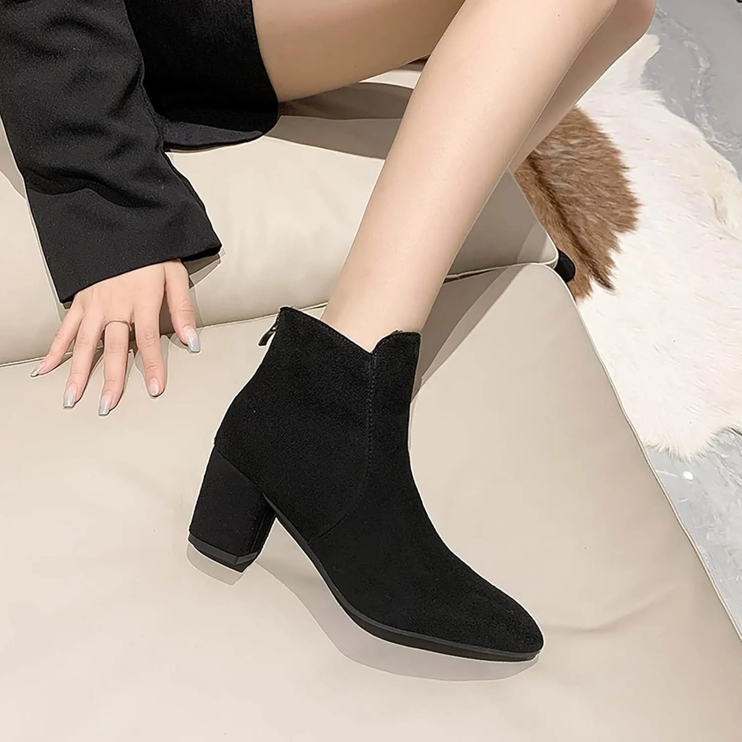 Womens Ankle Boots Women Booties Ankle Womens Short Western Boots Heeled Bootie for Women Dressy Closed Head Cute Cozy Lace-up Round Toe Comfortable Low Heel