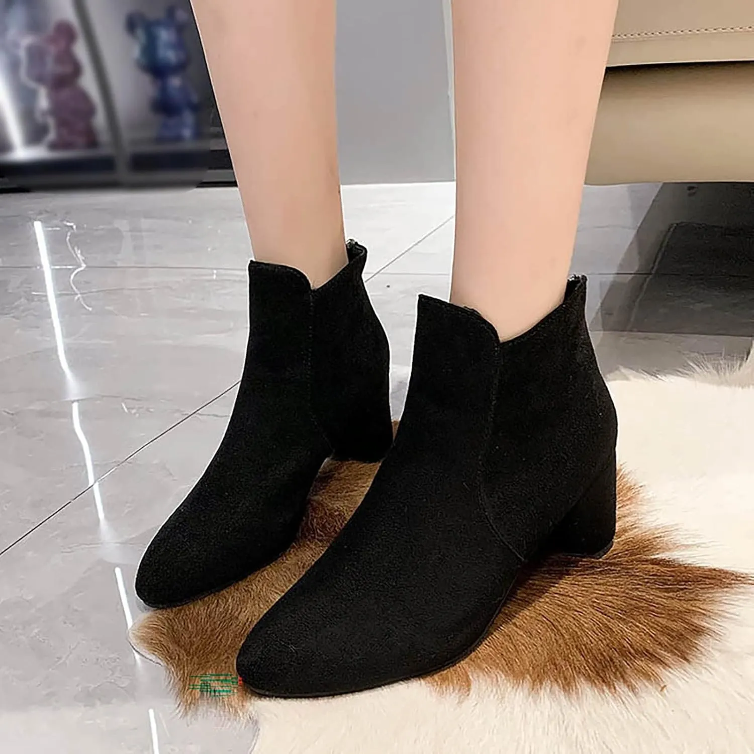 Womens Ankle Boots Women Booties Ankle Womens Short Western Boots Heeled Bootie for Women Dressy Closed Head Cute Cozy Lace-up Round Toe Comfortable Low Heel