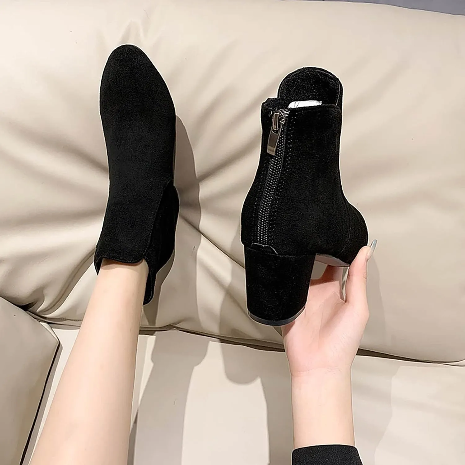 Womens Ankle Boots Women Booties Ankle Womens Short Western Boots Heeled Bootie for Women Dressy Closed Head Cute Cozy Lace-up Round Toe Comfortable Low Heel