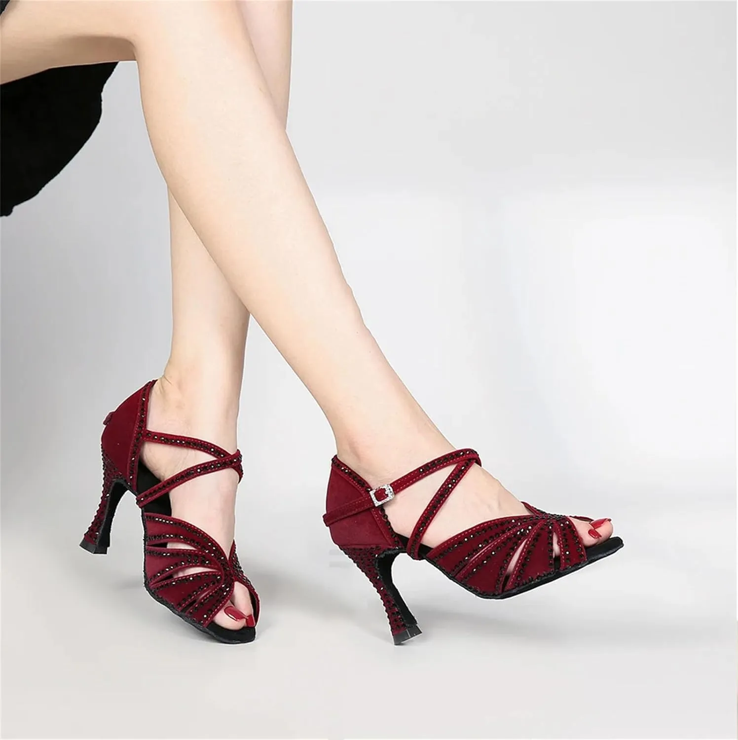 Women's Ballroom Dance Heels - Tango Salsa Latin Dance Shoes, 10CM/3.9Inch Heel Height