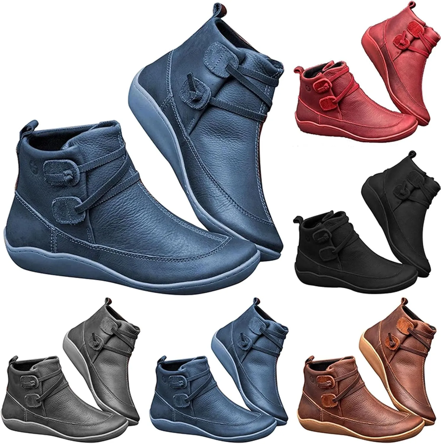 Womens Boots Ankle Black Dress Booties for Women Steel Toed Boots for Women Womens Hiking Boot Cute Cozy Non Slip Pointed Toe Stacked Mid Heel