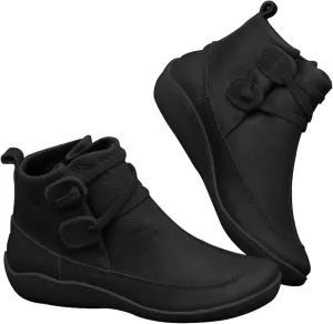 Womens Boots Ankle Brown Booties with Heel Steel Toe Boots for Women Boot Shoes for Women Cozy Warm Lightweight Cut Out Chunky Stacked Heel Slip on