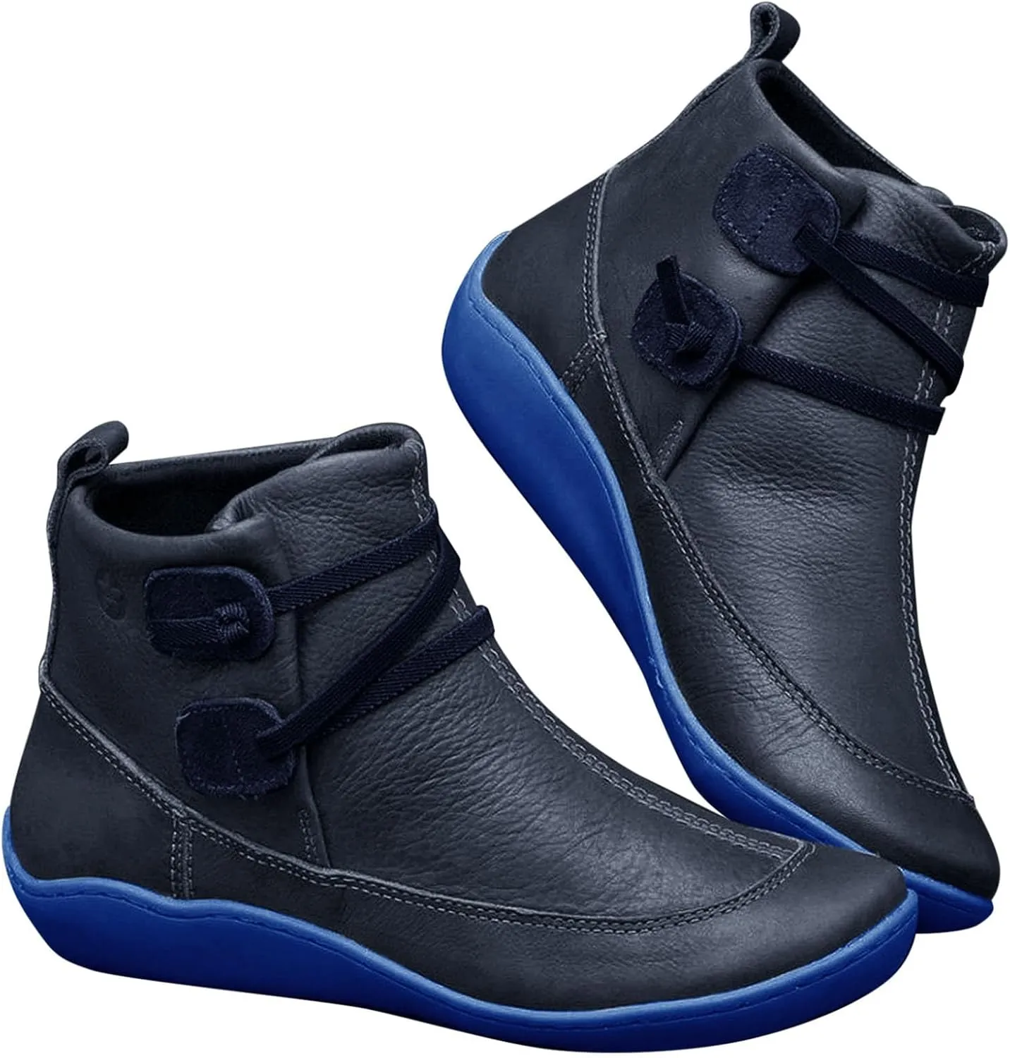 Womens Boots Ankle Brown Booties with Heel Steel Toe Boots for Women Boot Shoes for Women Cozy Warm Lightweight Cut Out Chunky Stacked Heel Slip on