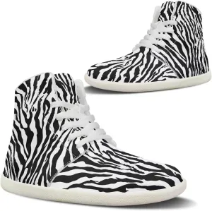 Women's High Top Barefoot Shoes Leopard Print Lightweight Wide Casual Walking Shoes Lace Up Zero Drop Trend Sports Tennis Sneakers US 5.5-13
