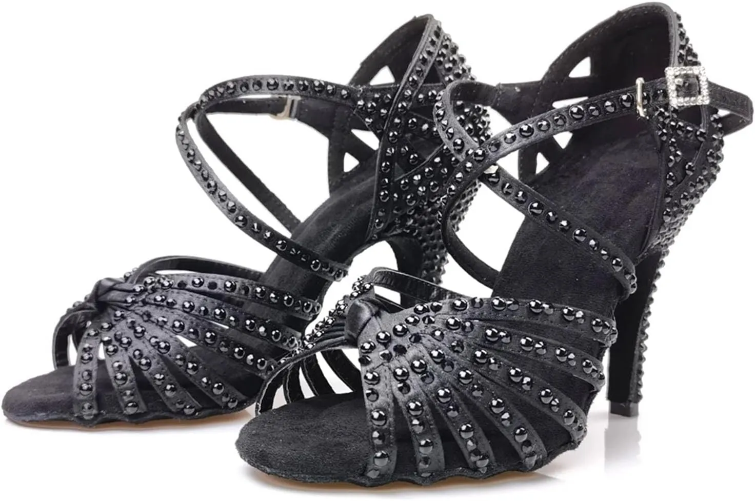 Women's Latin Dance Shoes - Modern Tango Ballroom Performance Wedding Sandals, 10CM/3.9Inch Heel Height