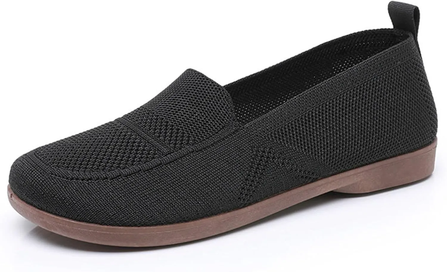 Women's Low Heel Casual Shoes Mesh Breathable Flying Woven Orthopedic Sneaker Wide Width Comfortable Work Shoes