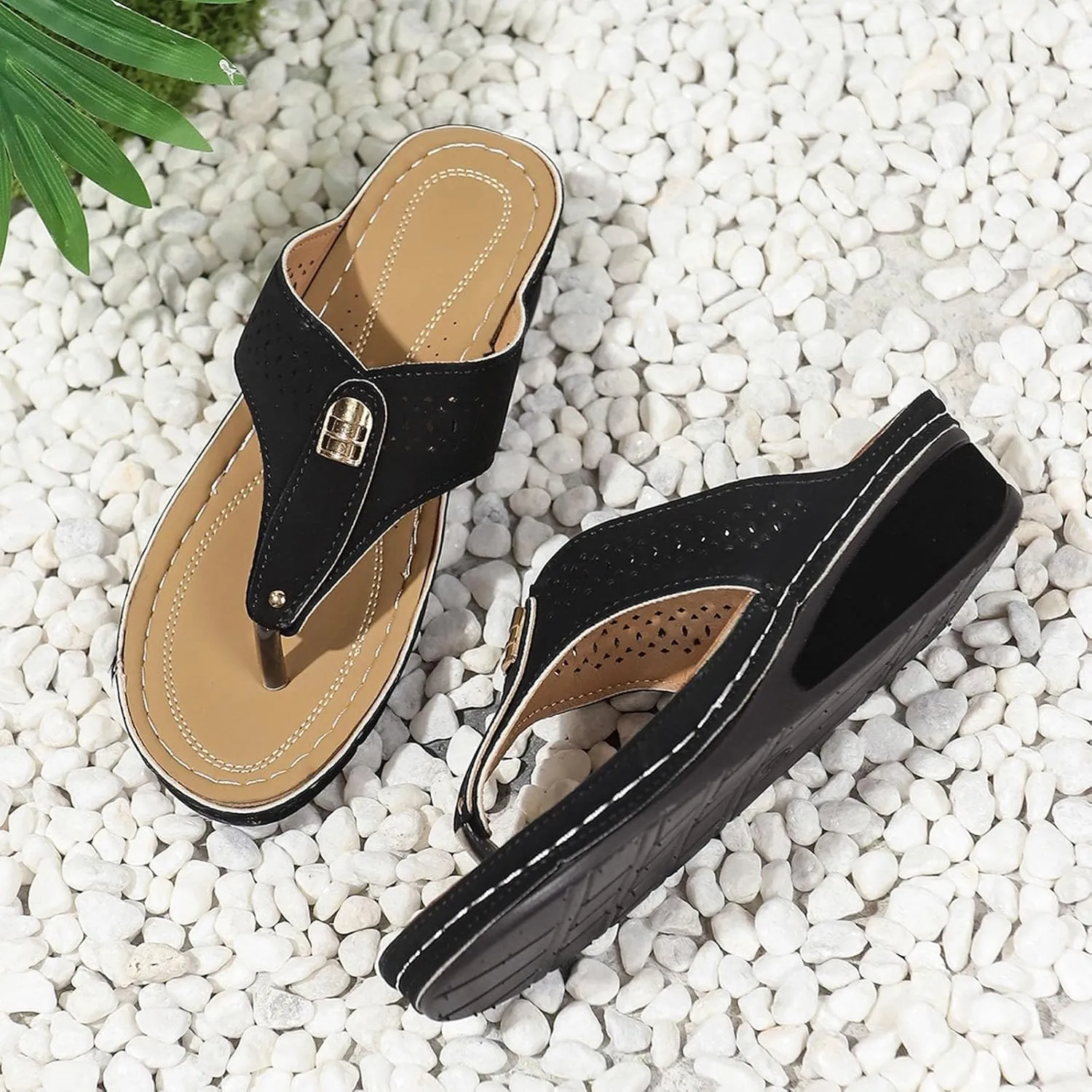 Women's Orthopedic Wedge Flip Flops with Arch Support 2025,Open Toe Orthotic Flip Flops Slip on Sandals Casual Thong Sandals Platform Non Slip Summer Beach Dress Shoes