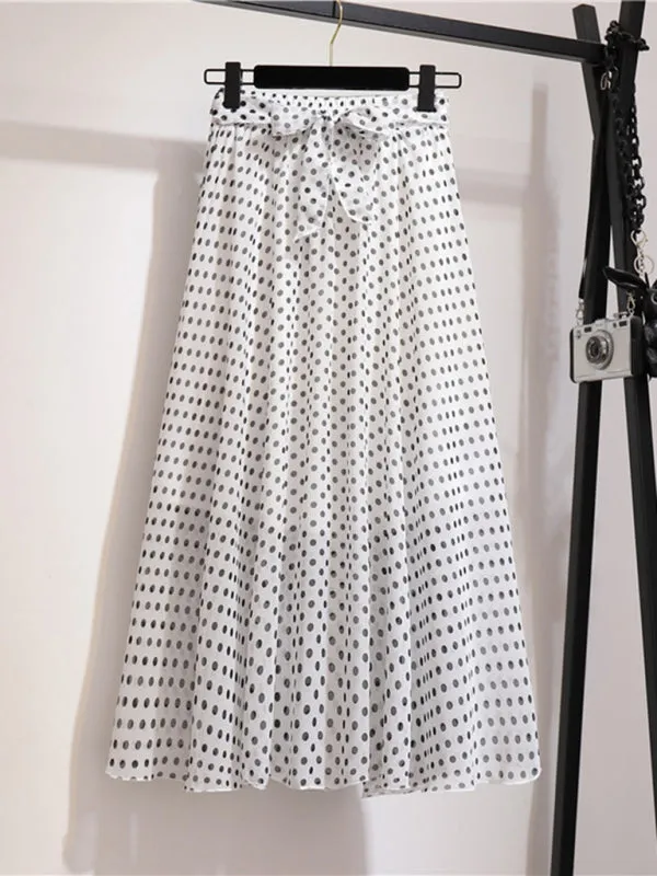 Women's Printed Chiffon Swing Midi Skirt
