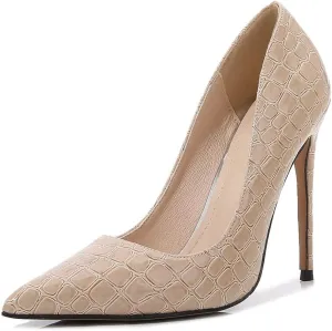 Women's Sexy Pattern High Heels Stiletto Bridesmaid Wedding Party Pointed Toe Elegant Slip on Dress Pumps Shoes