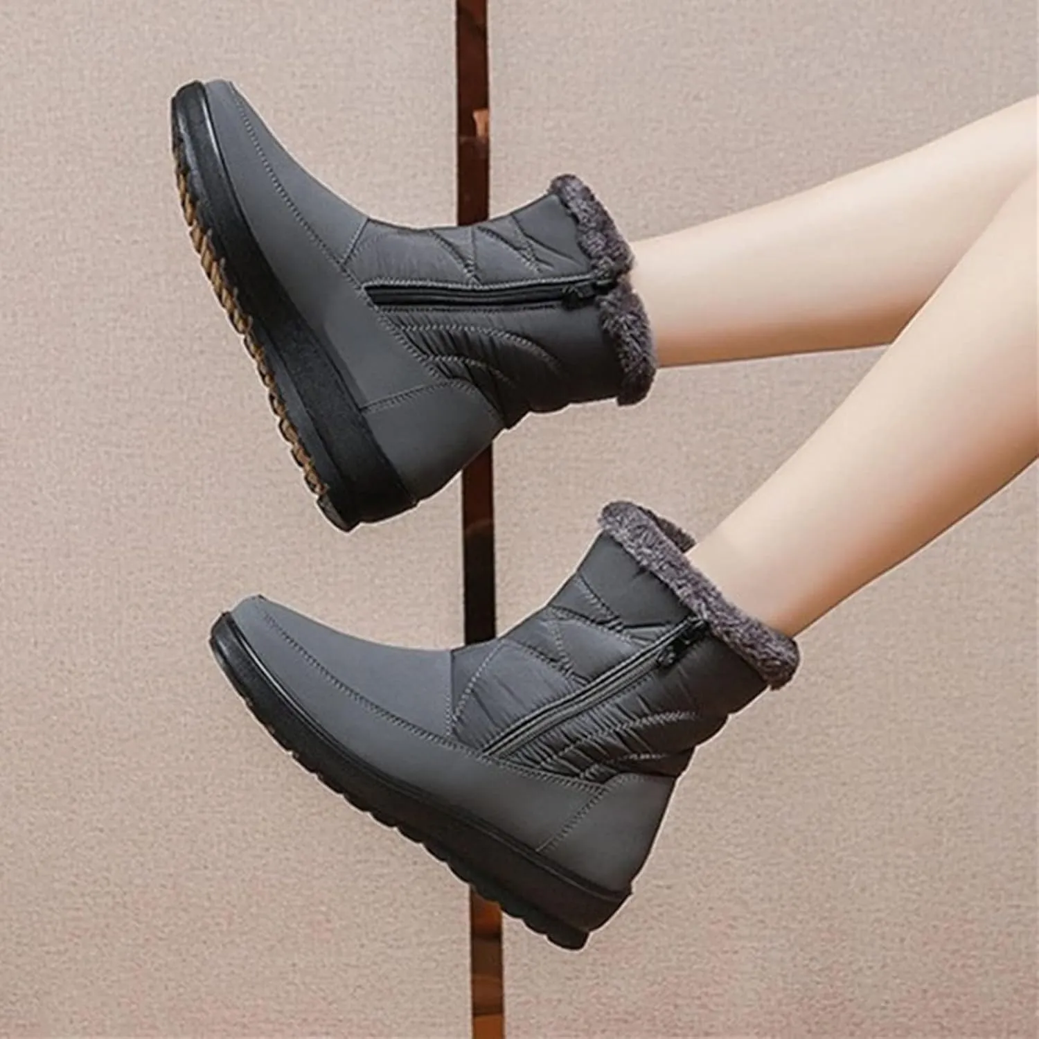 Women's Snow Boots Waterproof Winter Boots Non Slip Fur Lined Booties Winter Warm Outdoor Ankle Boots Outdoor Sneakers Winter Shoes