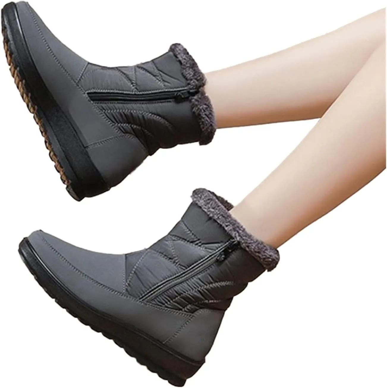 Women's Snow Boots Waterproof Winter Boots Non Slip Fur Lined Booties Winter Warm Outdoor Ankle Boots Outdoor Sneakers Winter Shoes