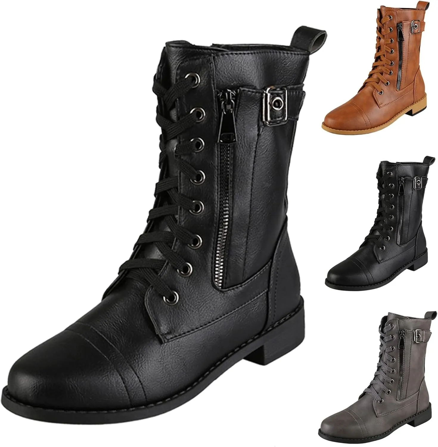 Work Boots for Women Ankle Womens Heeled Booties Extra Wide Boots Women Ankle Boot Closed Head Cute Cozy Closed Pointed Toe Low Block Heel Zip Up