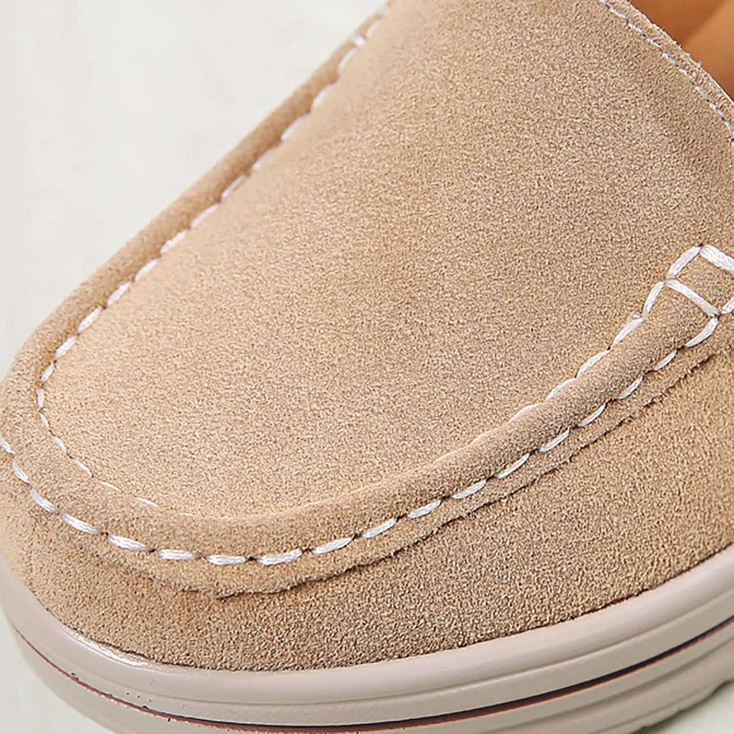 ZSpzx Comfy Platform Loafers for Women Slip On Round Toe Air Cushioned Jogging Shoes Arch Support Orthopedic Non Slip Walking Tennis Sneakers Wedge Boat Shoe Lightweight Footwear